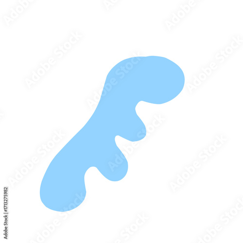 Organic blob shape abstract blue