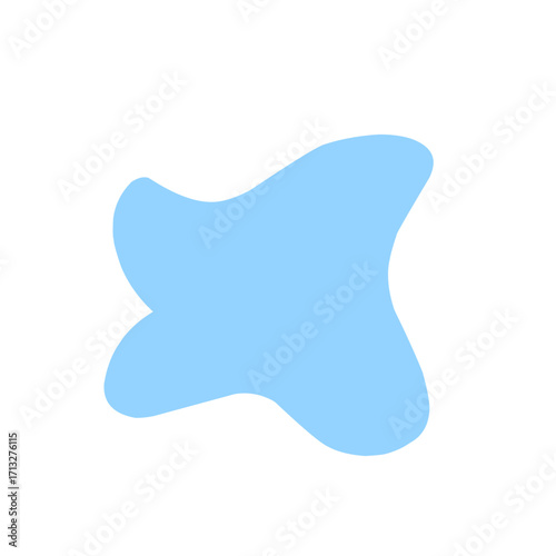 Organic blob shape abstract blue