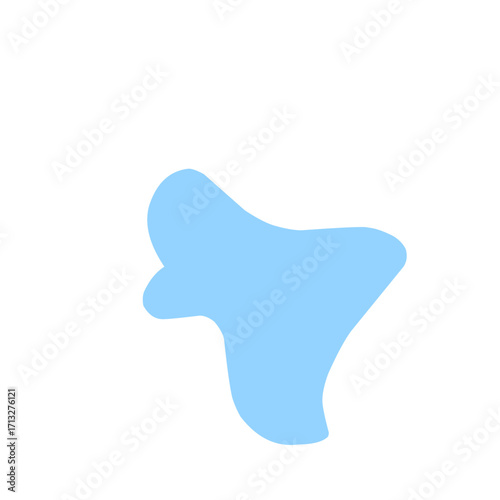Organic blob shape abstract blue