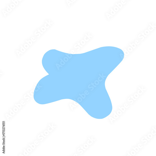 Organic blob shape abstract blue