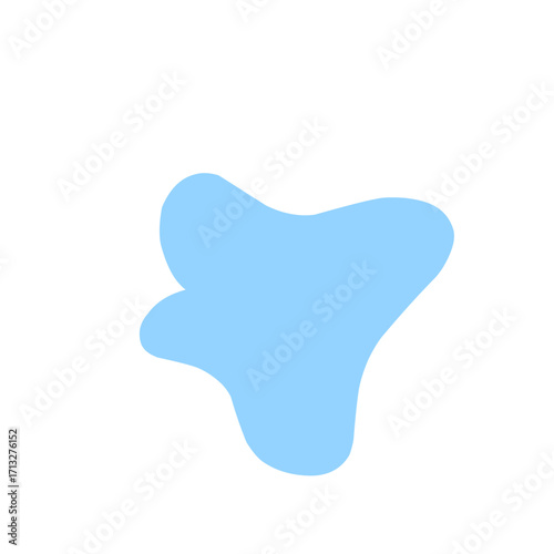 Organic blob shape abstract blue