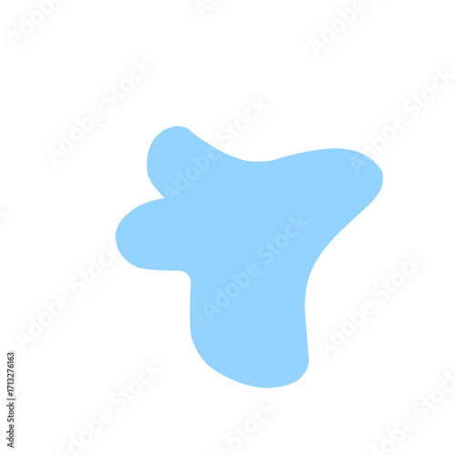 Organic blob shape abstract blue