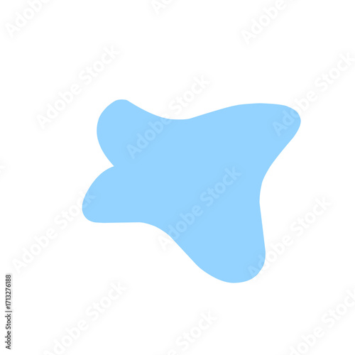 Organic blob shape abstract blue