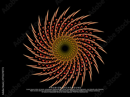 ter design background. Electro Sound Cover Template with dynamic abstract gradient circular geometric line shapes for t-shirt screen printing, technology, digital, party, festival and club.