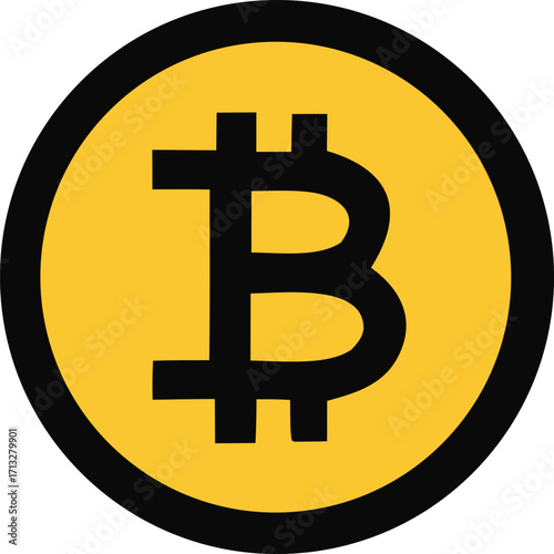 Iconic bitcoin logo symbol representing cryptocurrency digital finance decentralized economy and modern financial technology innovation