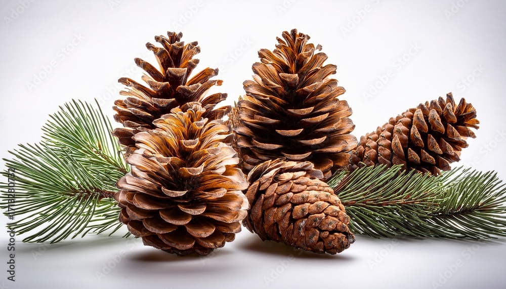 Fototapeta premium Pine Cones Isolated On Transparent Background