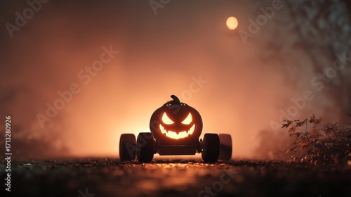 Jack-o-Lantern Car Racing At Midnight