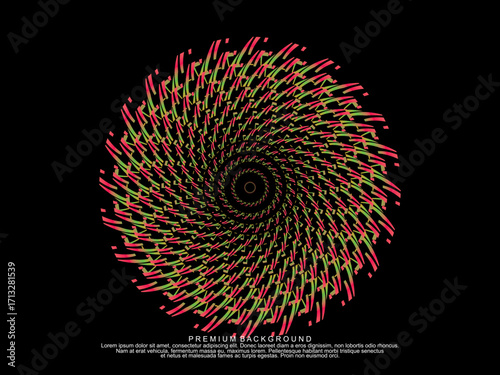 ter design background. Electro Sound Cover Template with dynamic abstract gradient circular geometric line shapes for t-shirt screen printing, technology, digital, party, festival and club.