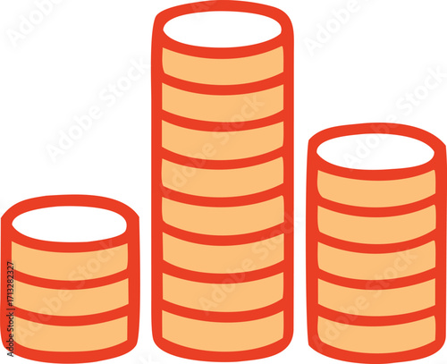 Three stacks of coins finance growth business savings wealth investment money assets financial planning conceptual representation