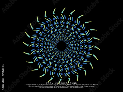 ter design background. Electro Sound Cover Template with dynamic abstract gradient circular geometric line shapes for t-shirt screen printing, technology, digital, party, festival and club.