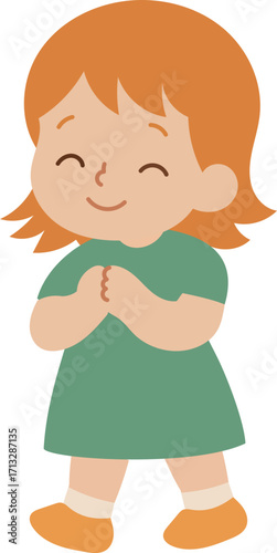 Kindergarten Girl Shy in Classroom