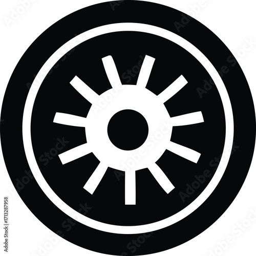 Distinctive circular emblem with radial spokes symbolizing strength precision and galactic empire affiliation
