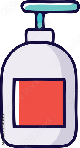 Simple hand soap dispenser icon for cleanliness and hygiene design needs simple cartoon style