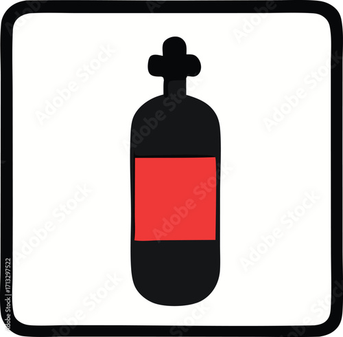 Dive tank symbol icon simple graphic representation of scuba gear essential equipment for underwater exploration and recreation