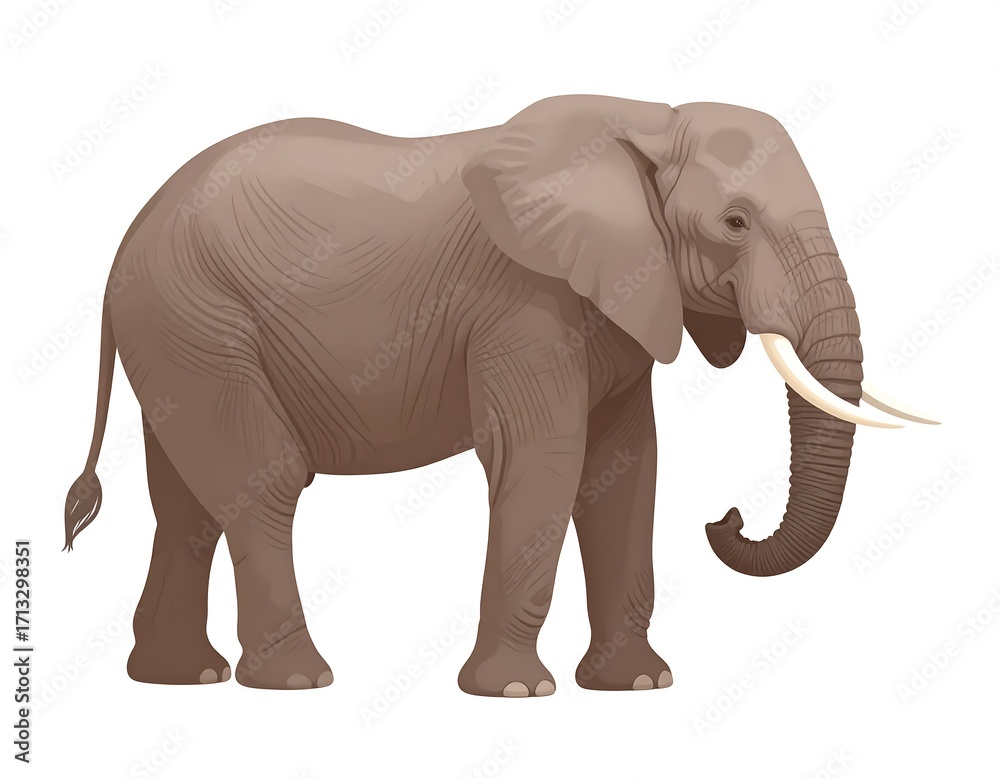 Fototapeta premium Side view of an elephant