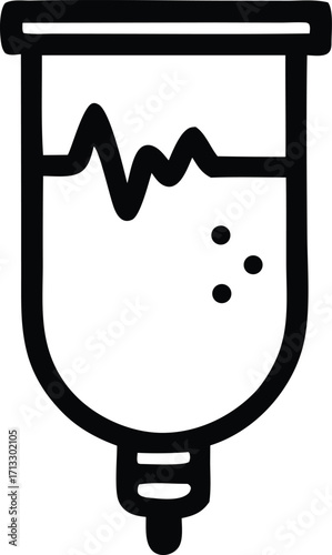 Medical infusion bag icon representing healthcare fluid therapy and patient treatment in hospitals and clinics