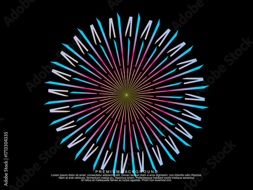 ter design background. Electro Sound Cover Template with dynamic abstract gradient circular geometric line shapes for t-shirt screen printing, technology, digital, party, festival and club.
