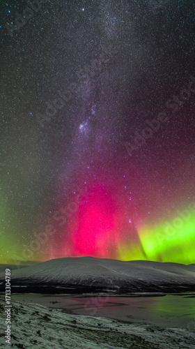 sky, night, landscape, aurora, nature, northern, aurora borealis, light, wate...