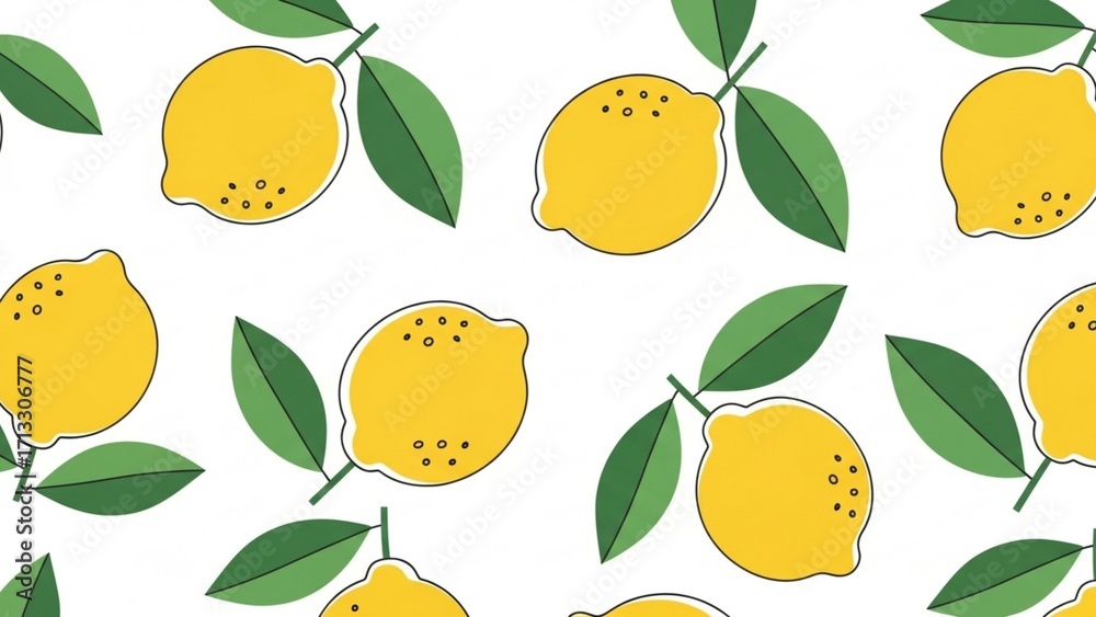 Obraz premium Minimalist Lemon with Dots Pattern 