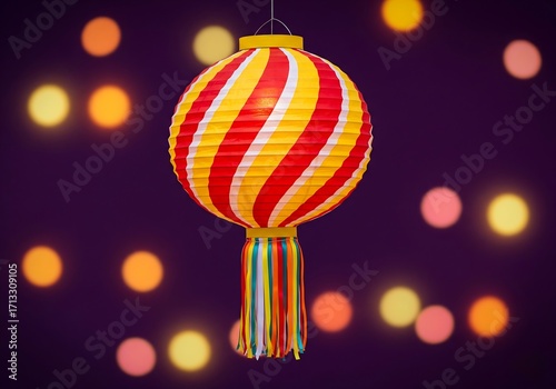 Colorful paper lantern decoration diwali festival celebration art