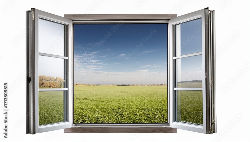 Fototapeta premium Open Window On Isolated Background