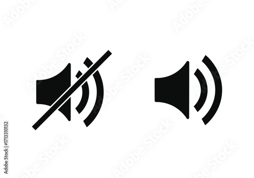 Speaker and mute volume icon