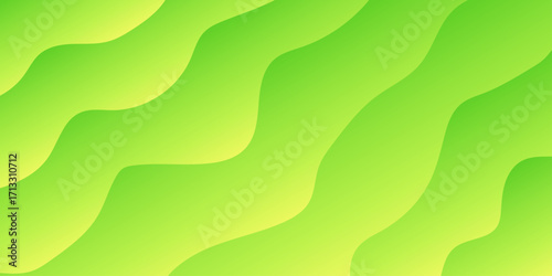 Bright, artistic green and yellow wavy lines create a vibrant, abstract pattern. unique, wave, vector, light, waves, backdrop, color, line, decoration, style. swirling layered colors of greens, blues