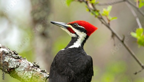 Close-up woodpecker profile