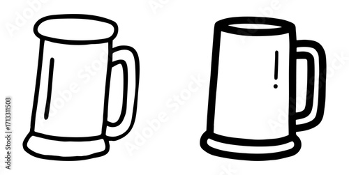 Beer glass flat and black style