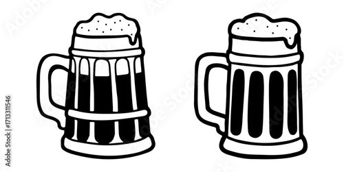 Hand drawn oktoberfest give a toast beer