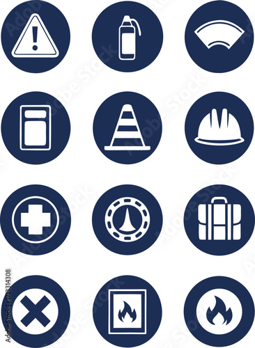 Safety and Warning Sign Icons Collection triangle exclamation mark