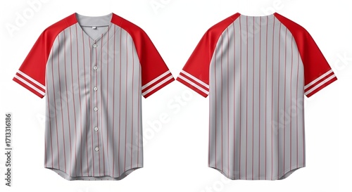 Blank Baseball Jersey Template, Front and Back Views