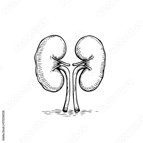 Human kidney anatomy illustration highlighting physiological aspects featuring detailed anatomical