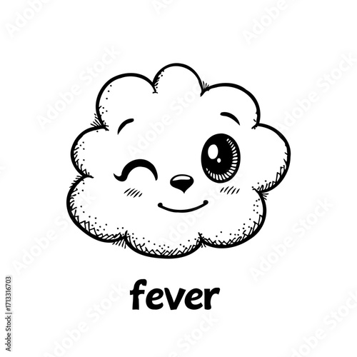 Illustration of a cheerful winking cloud character evoking feelings of whimsy and playful