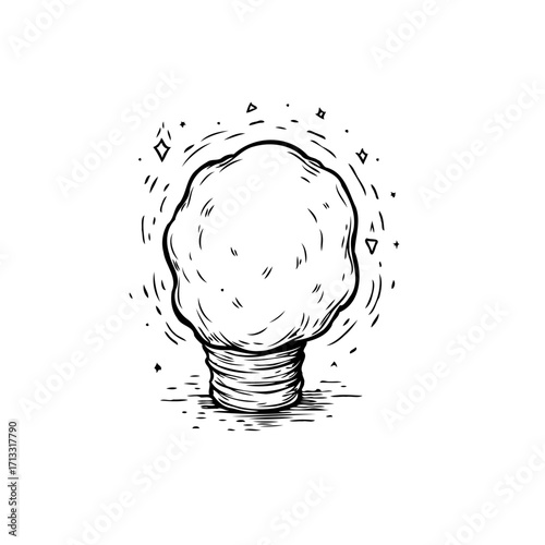 Intriguing lightbulb conceptualization rendered through artistic line art depicting idea spark and