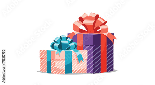 Beautifully wrapped gift boxes with colorful ribbons and bows perfect for any occasion.