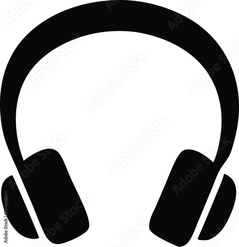 Iconic silhouette of headphones simple clean audio equipment symbol for music entertainment and sound technology