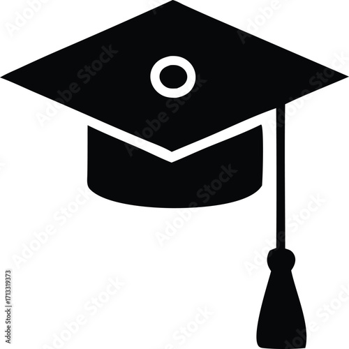 Iconic graduation cap with tassel representing academic achievement and higher education success celebration and knowledge acquisition