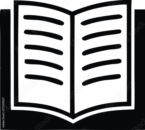 Open book icon simple line drawing represents knowledge learning reading education and information for general use