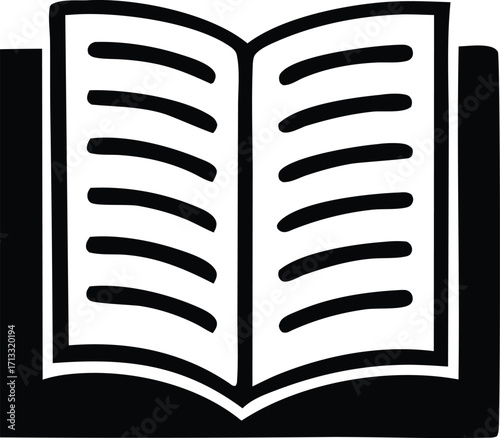 Open book icon simple line art symbol for reading education knowledge learning storytelling literature bookstore library