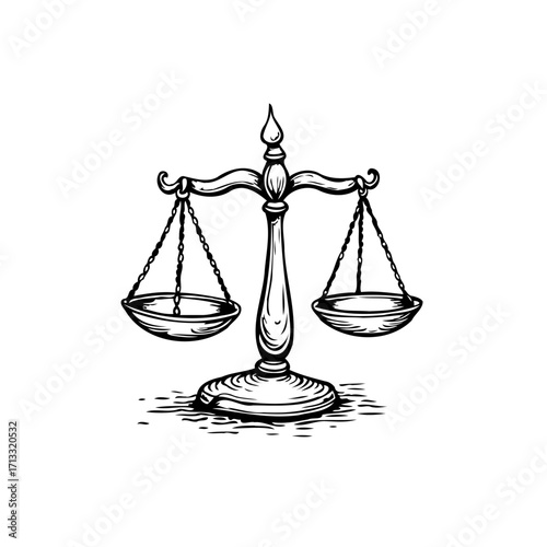 Scales of justice represent fairness, legal balance, and symbolic weight, and it emphasizes