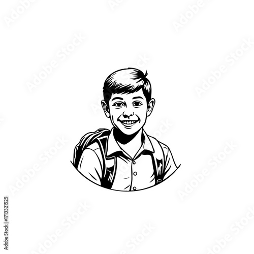 Smiling student illustration with backpack embodies youthfulness eager to learn and embarking on