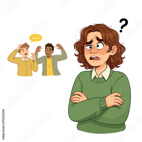 Confused man listening to an argument