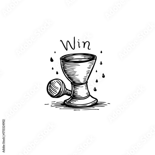 Whimsical illustration depicting victory achieved through unique perspective and innovative