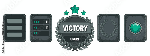 A sleek victory badge presenting the word 'SCORE', enriching competition imagery with stylish elements and stars while appealing to gaming enthusiasts.
