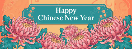 A stunning display of blooming chrysanthemums, representing beauty and renewal, perfect for celebrating the joy and festivity of the Chinese New Year.
