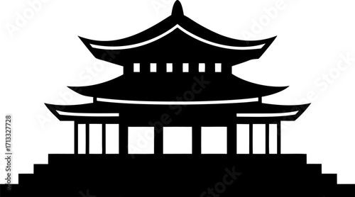 Simple Asian or Buddhist Temple Icon