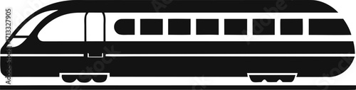 Minimalist Commuter Train Side View Vector Sleek