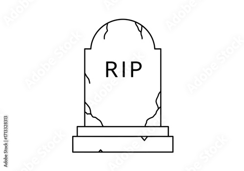 Tombstone with RIP inscribed on a layered base
