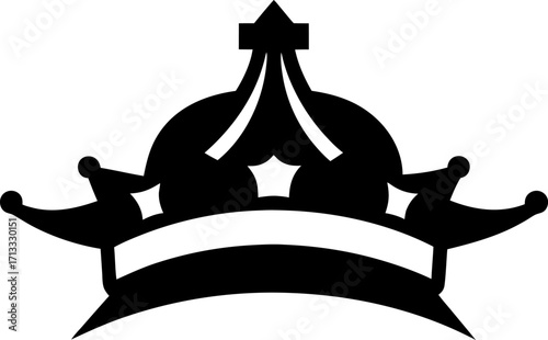 Traditional Crown Silhouette Vector Illustration Black